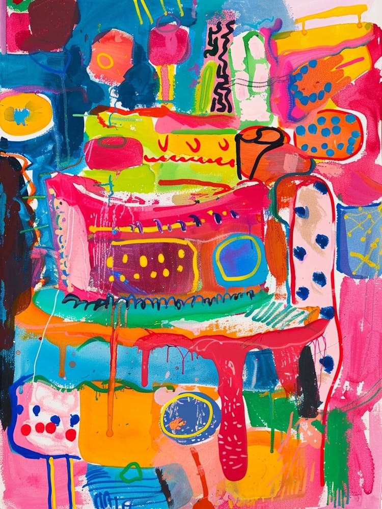 Abstract Pattern Stacked Jelly Dessert