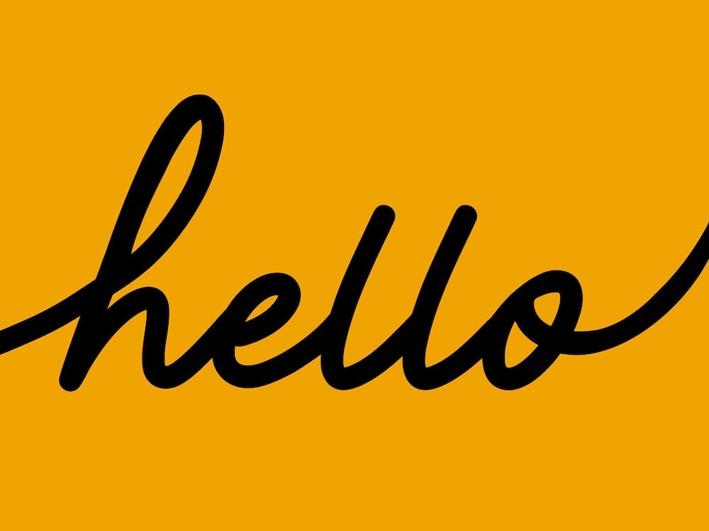 Hello Typography on Mustard Yellow