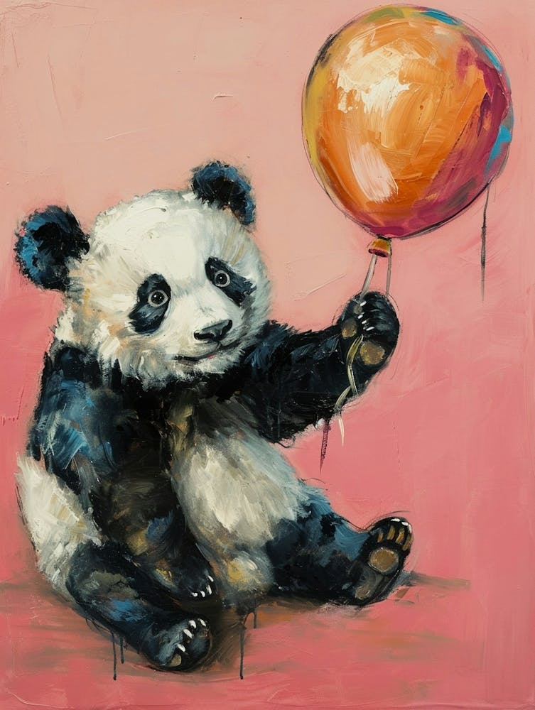 Cute Giant Panda 1 With Balloon