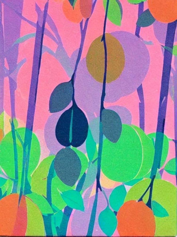 Olive 1 Risograph Retro Poster Fruit