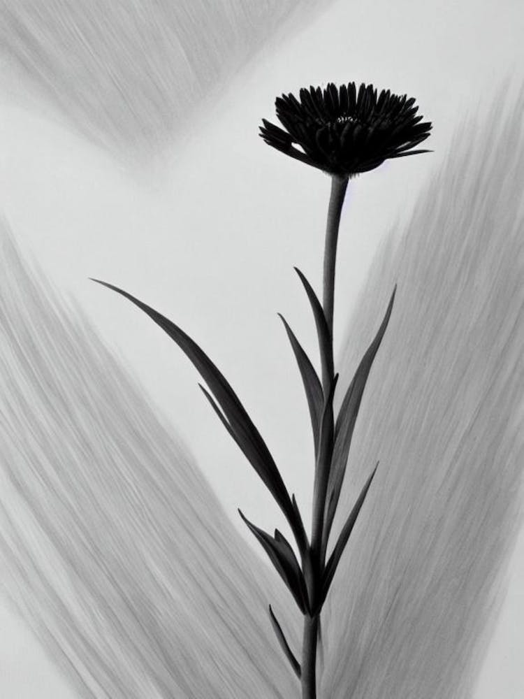 Heather B&W Pencil 2 Flower
