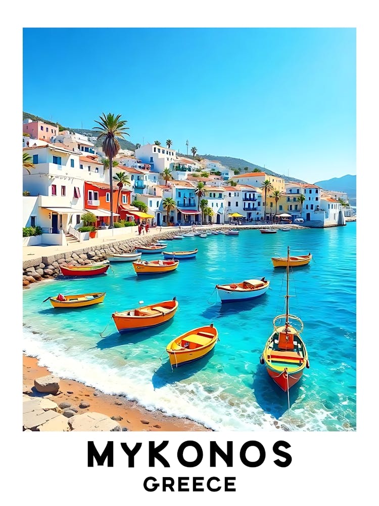 Mykonos - Greece Vintage Travel Poster 40