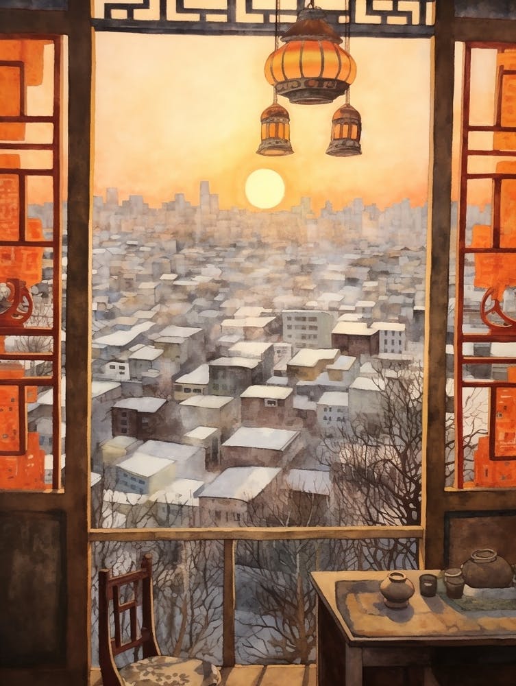Winter Cityscape Beijing China 6