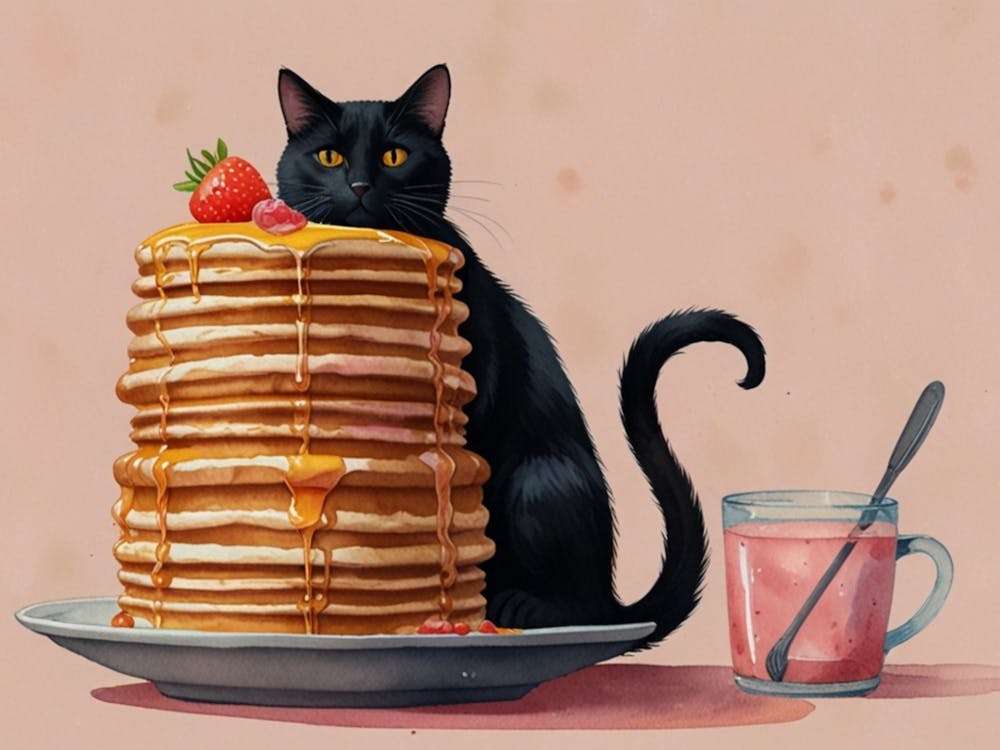Cat With Pancakes