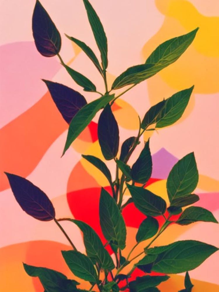 Cuban Oregano Colourful Illustration