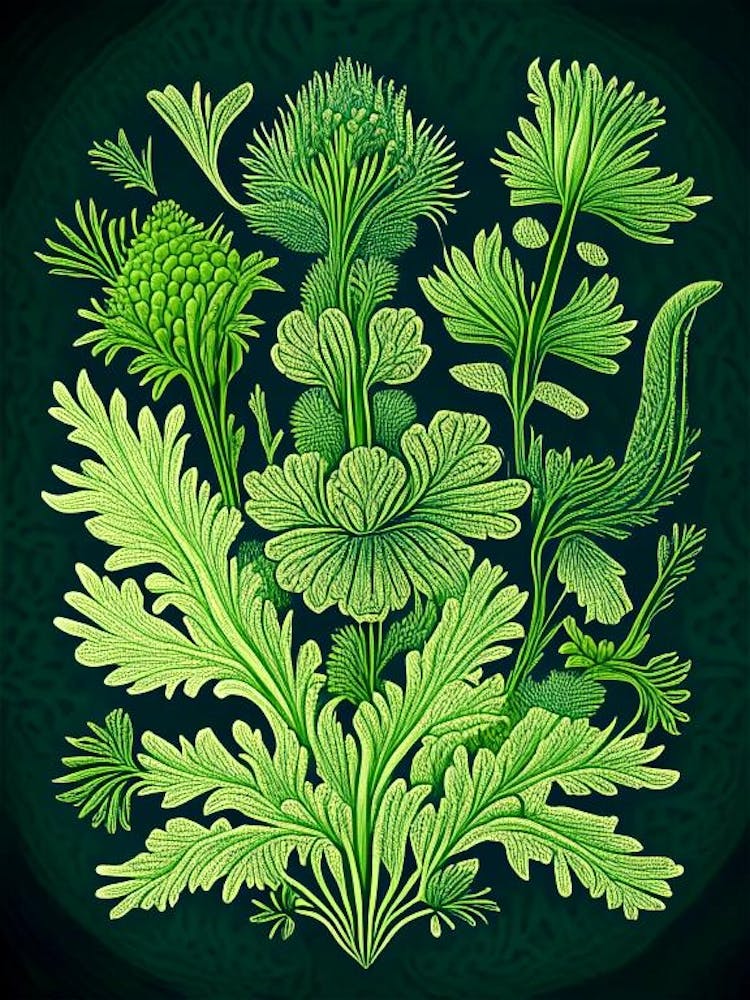Club Moss Wildflower Vintage Botanical 2