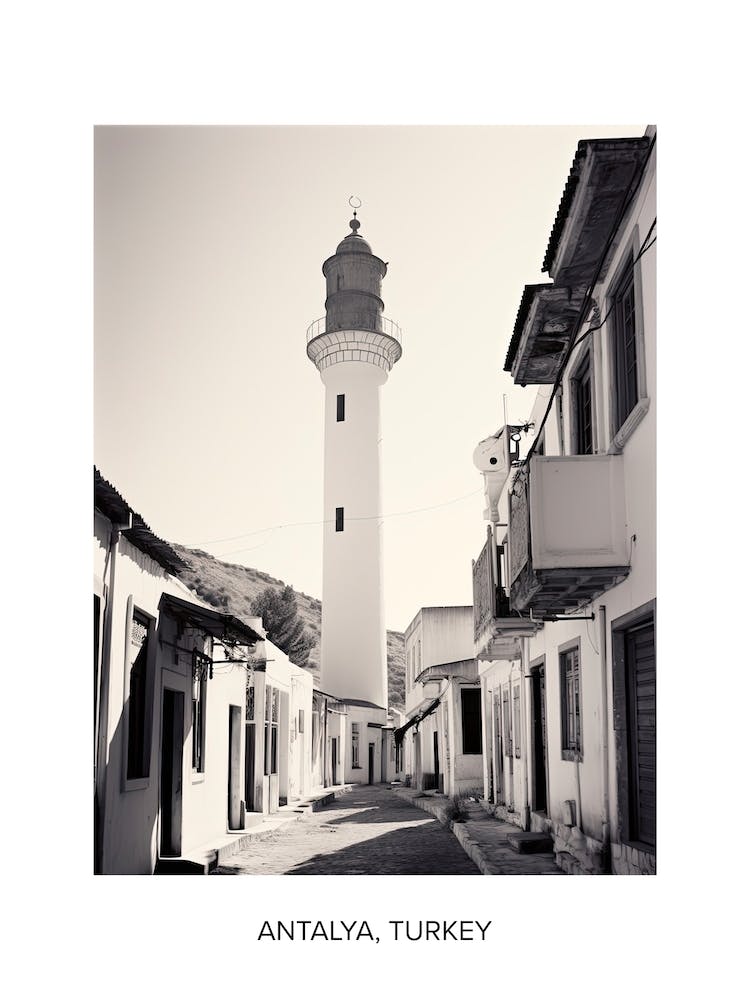 Poster Of Bodrum, Turkey, Photography In Black And White 2