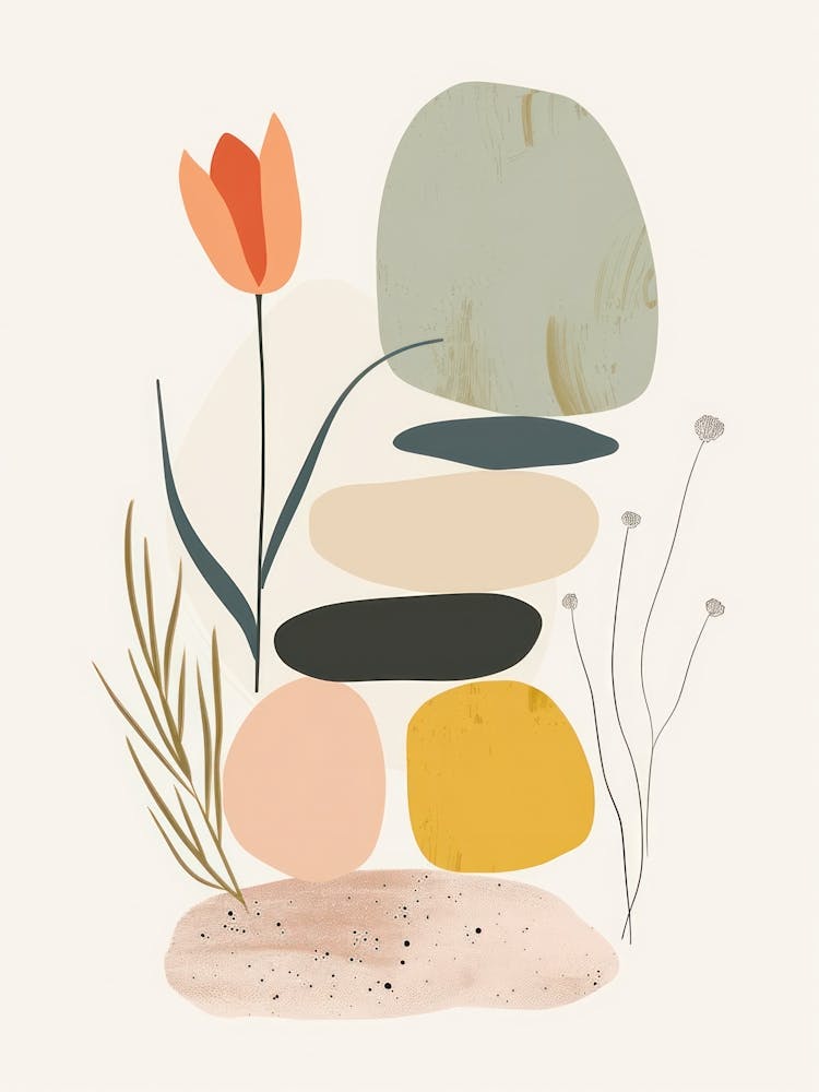 Abstract Candles Flowers 1