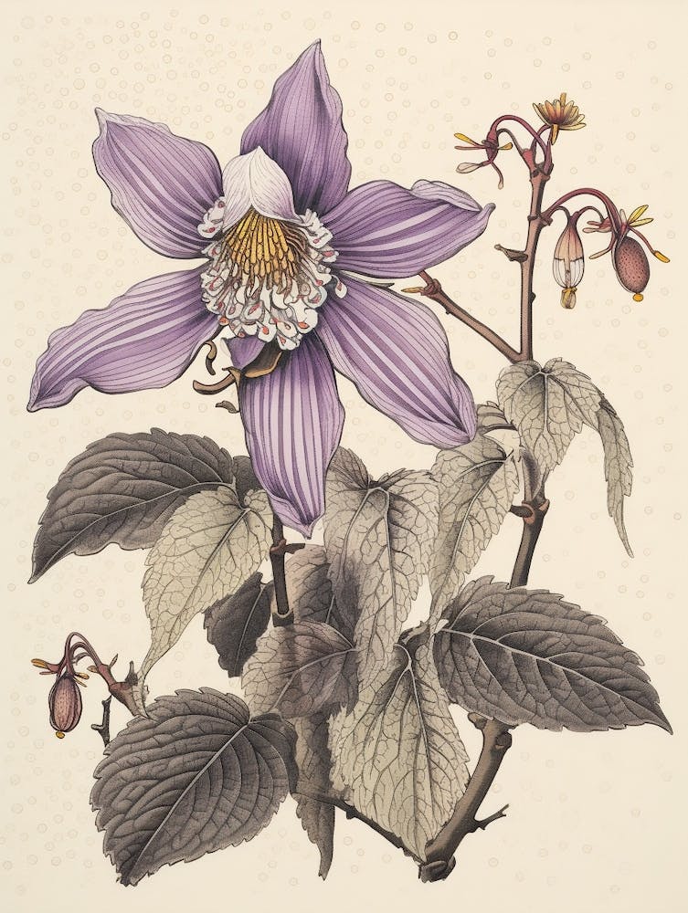 Katakuri Dogtooth Violet 2 Vintage Japanese Botanical