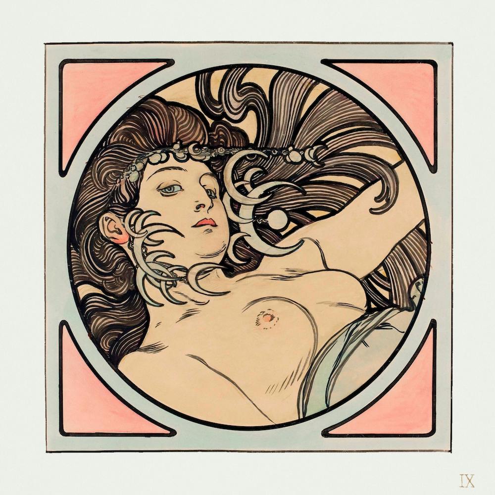 Art Nouveau Stained Glass Window