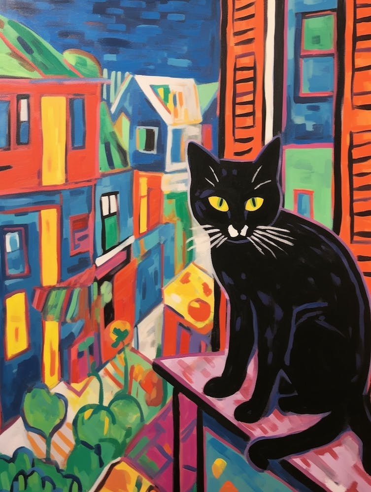 Painting Of A Cat In Urbino Italy 1