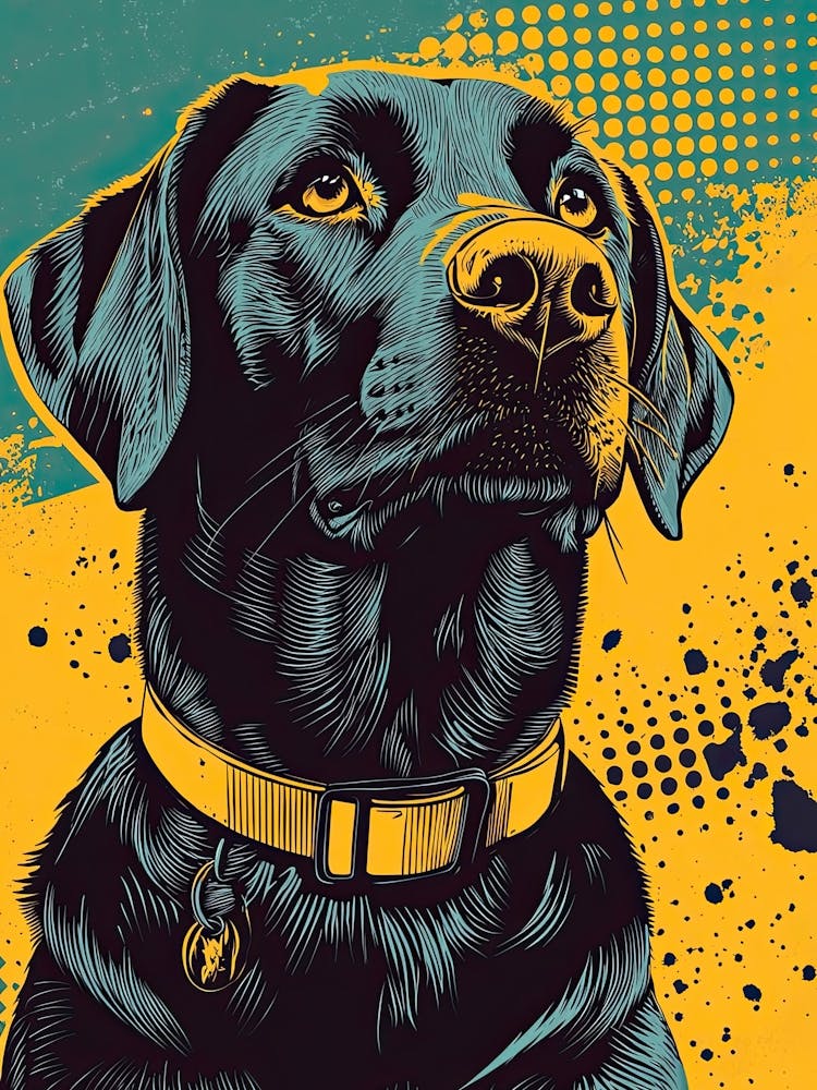 Pop Art Labrador Retriever Bold Yellow And Cobalt 4