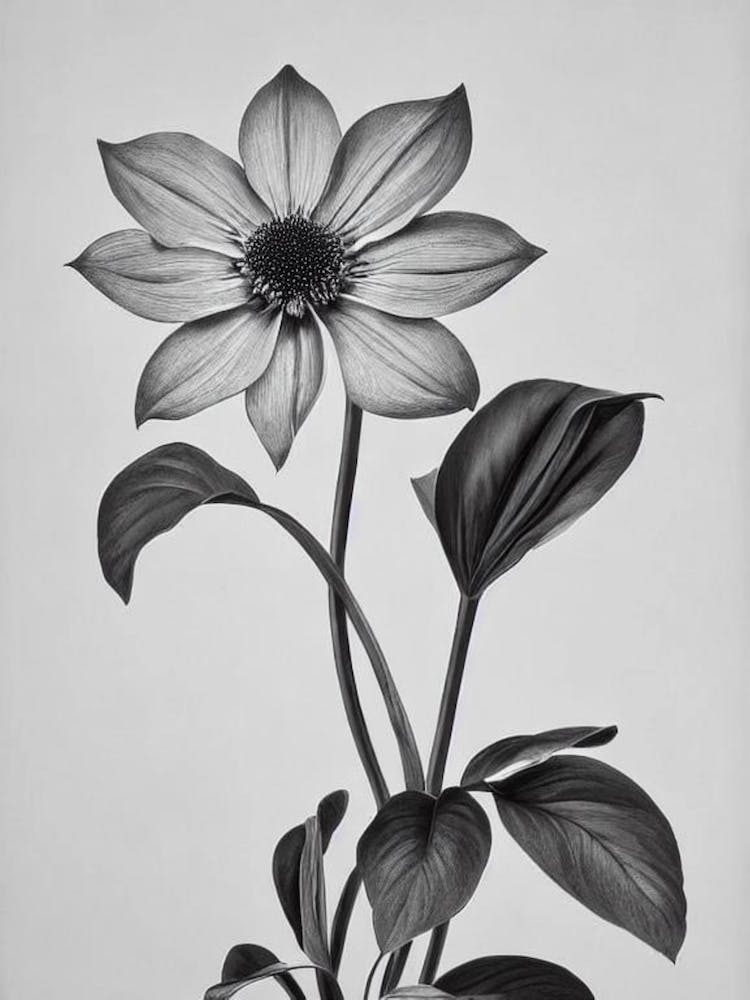 Statice B&W Pencil 1 Flower