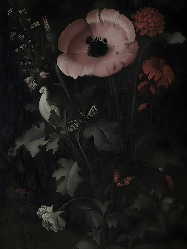 Dark Gothic Flowers In A Vase 2