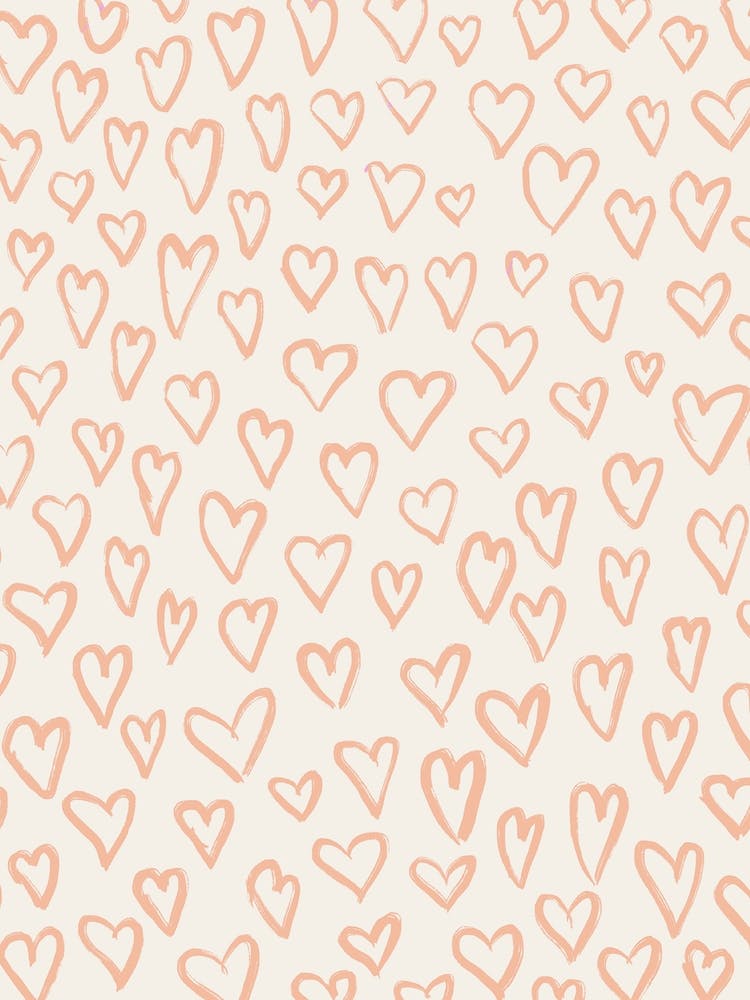 Hearts Pattern 2 Peach Pink
