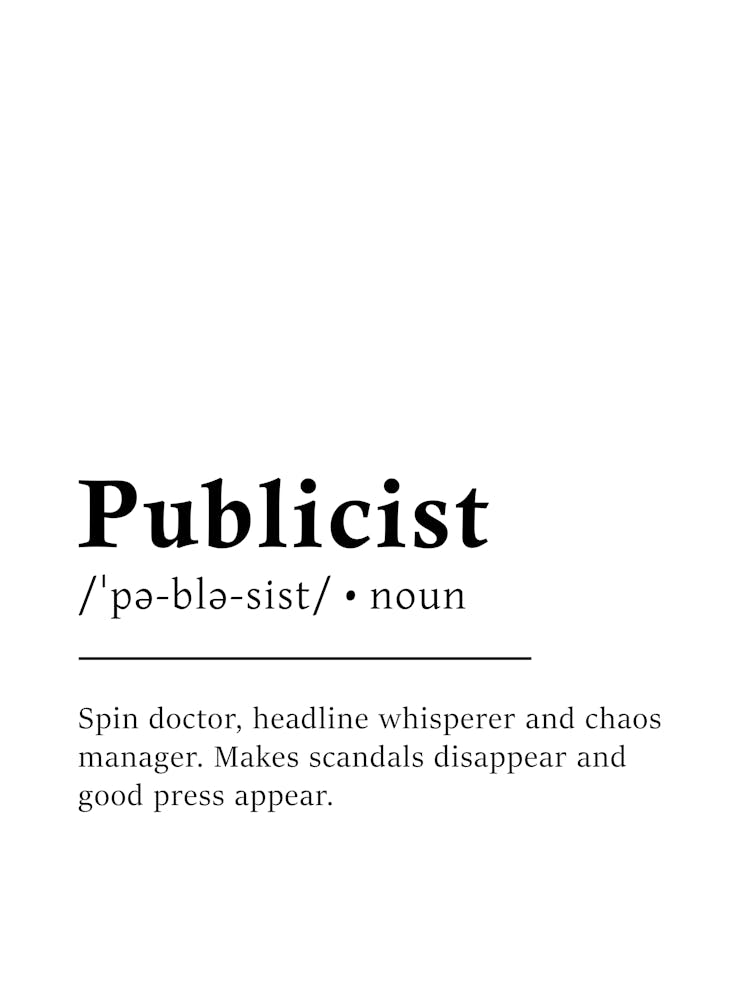 Publicist Definition Poster - Dictionary