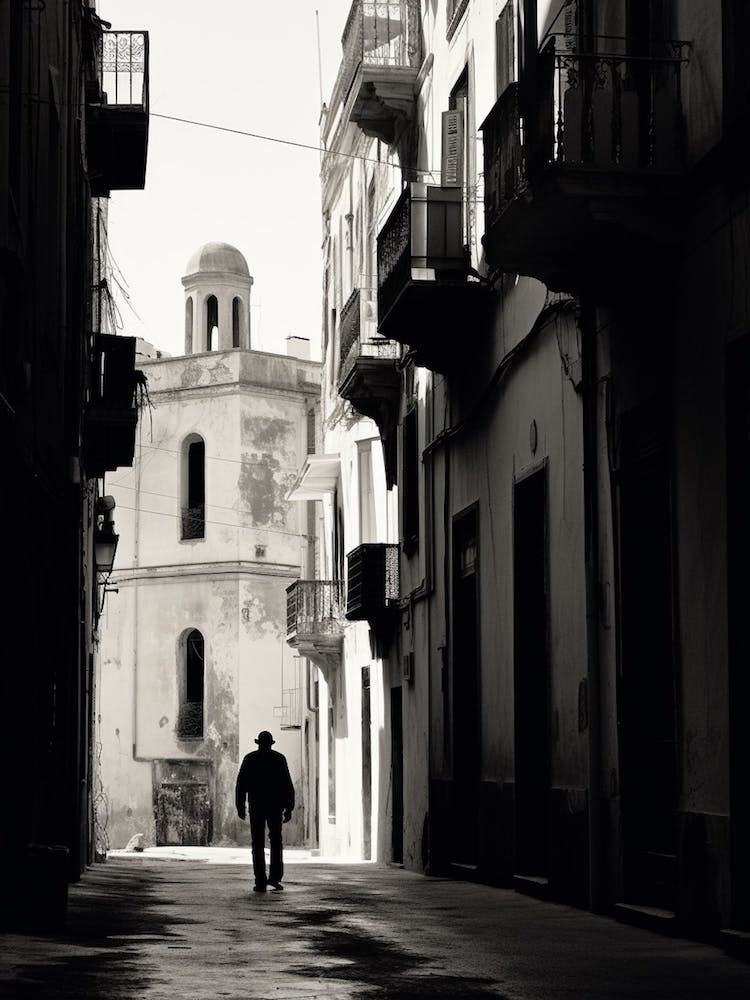 Cagliari, Italie, Photographie Méditerranéenne Noir et Blanc Analogique 4