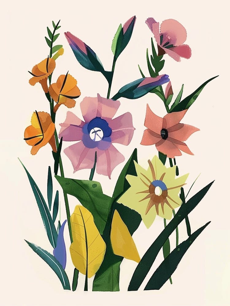 Painted Florals Gladiolus 1