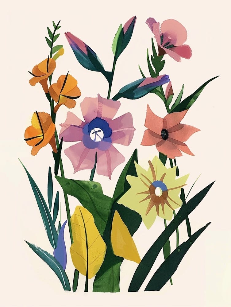 Painted Florals Gladiolus 1