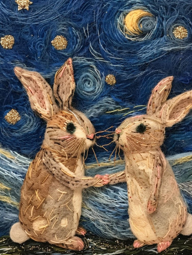 Rabbits At Night 1
