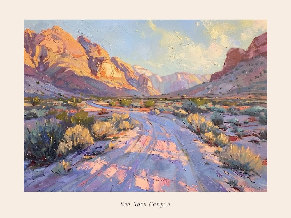 Western Sunset Landscapes Red Rock Canyon Nevada 2 Poster