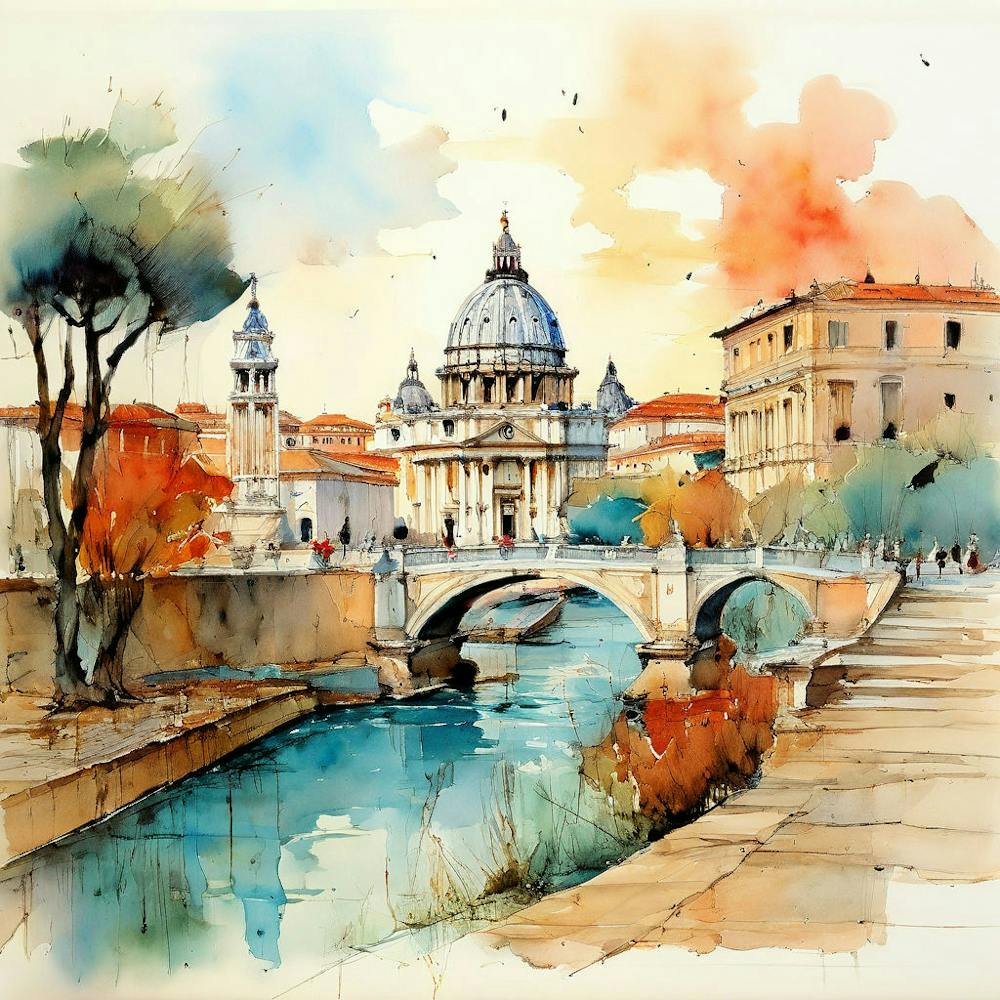 Aquarell von Rom