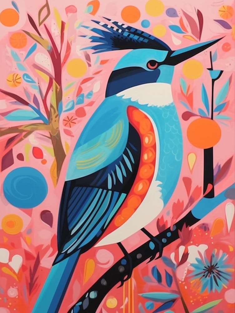 Colourful Scandi Bird Kingfisher 3