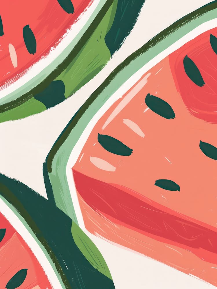 Watermelon Close Up Illustration 4
