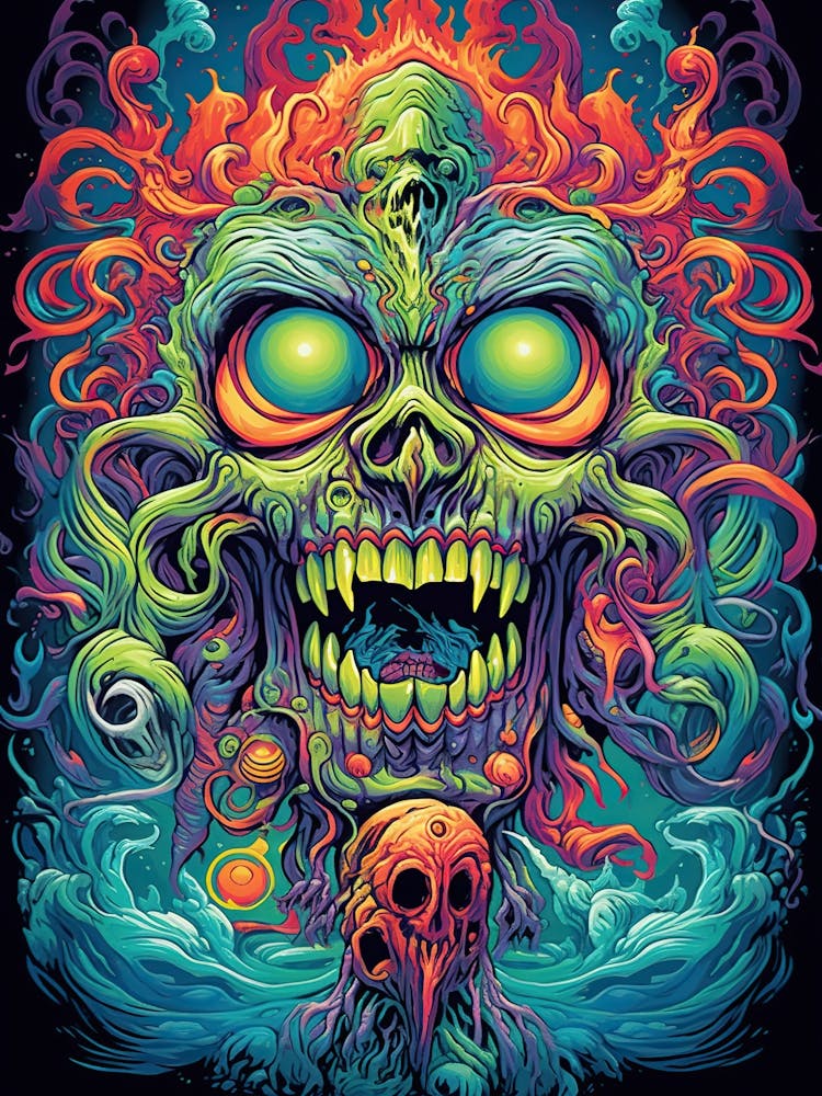 Psychedelic Skull 9