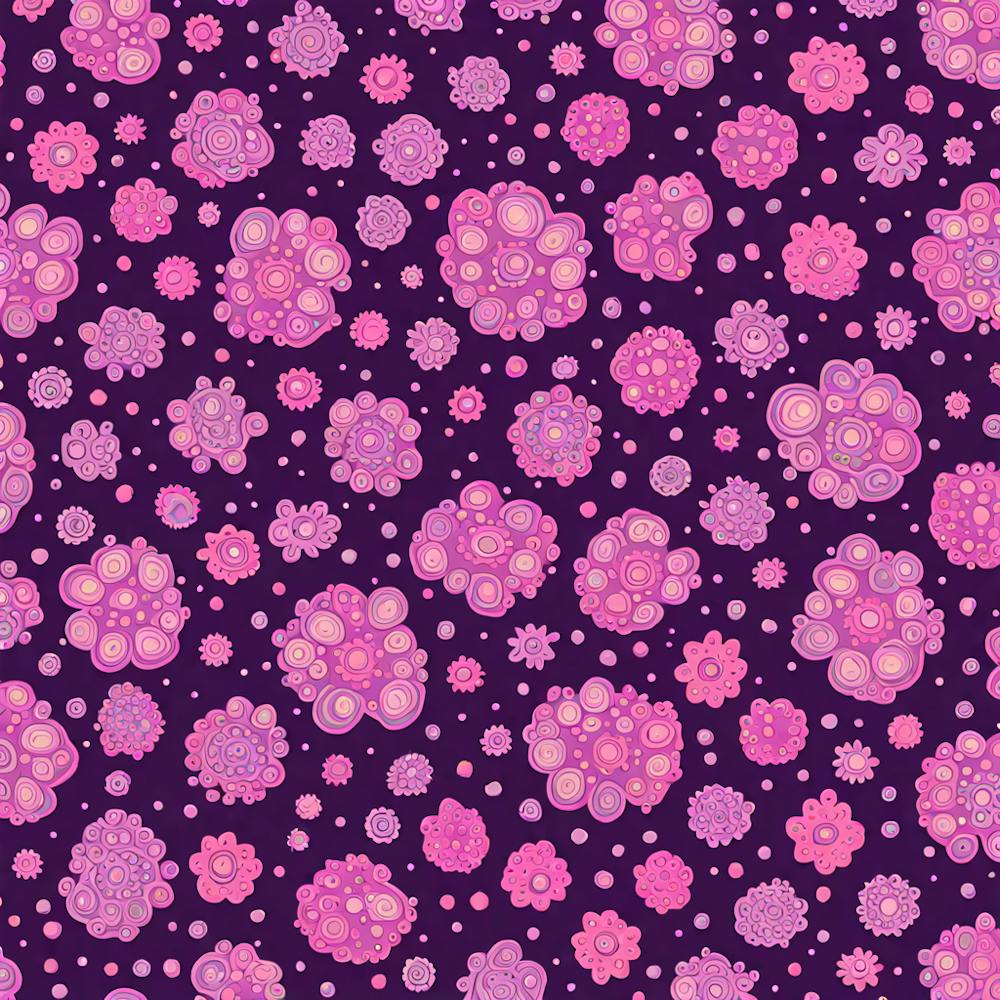 A Pattern Featuring Amoeba Like Blobs Shapes With Edges Rustic Purple And Pink, Flat Art, 128