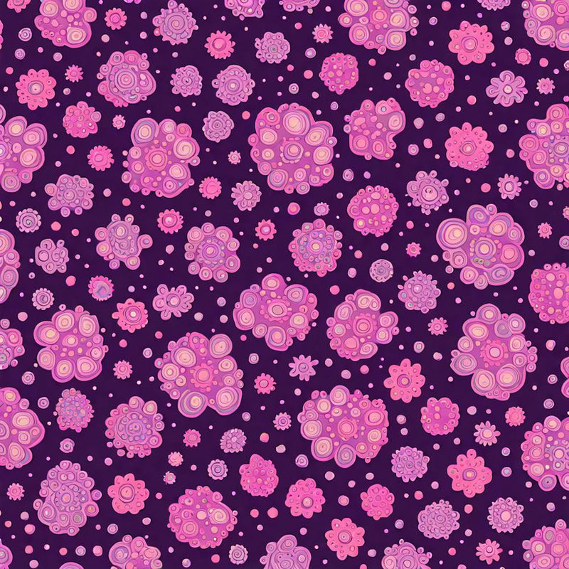 A Pattern Featuring Amoeba Like Blobs Shapes With Edges Rustic Purple And Pink, Flat Art, 128