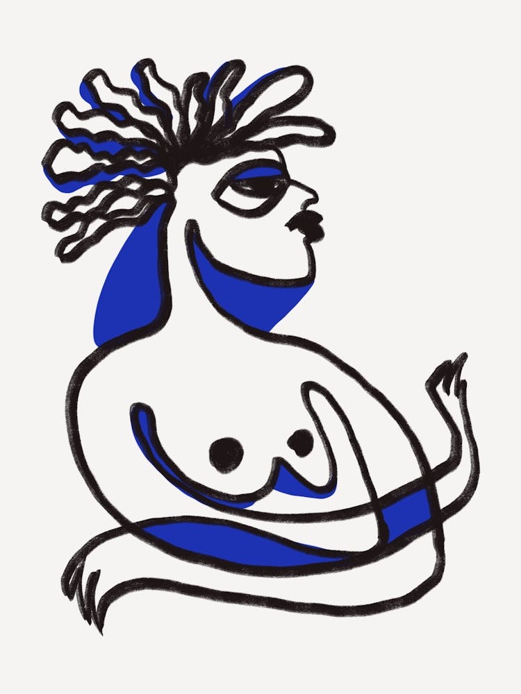 Afro Woman In Blue