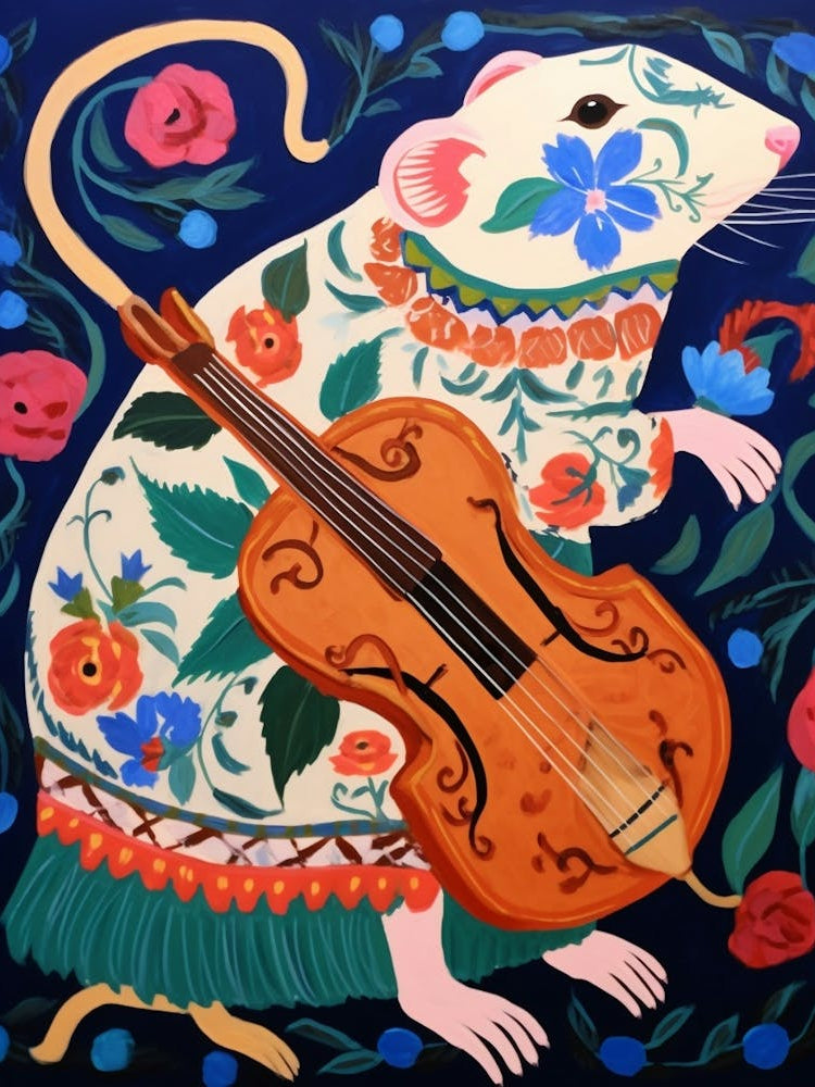 Maximalist Animal Painting Rat