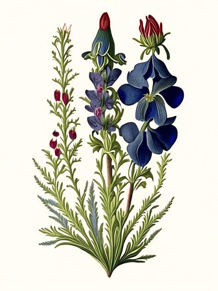 Ehrenpreis-Wildblume Vintage Botanik 1