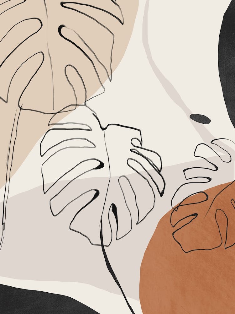 Minimal Abstract Art Monstera