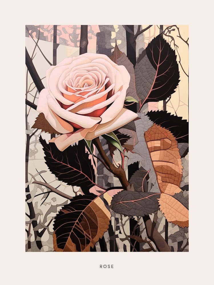 Flower Illustration Rose 2 Poster