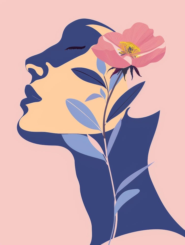 Portrait Of A Woman With A Flower 1