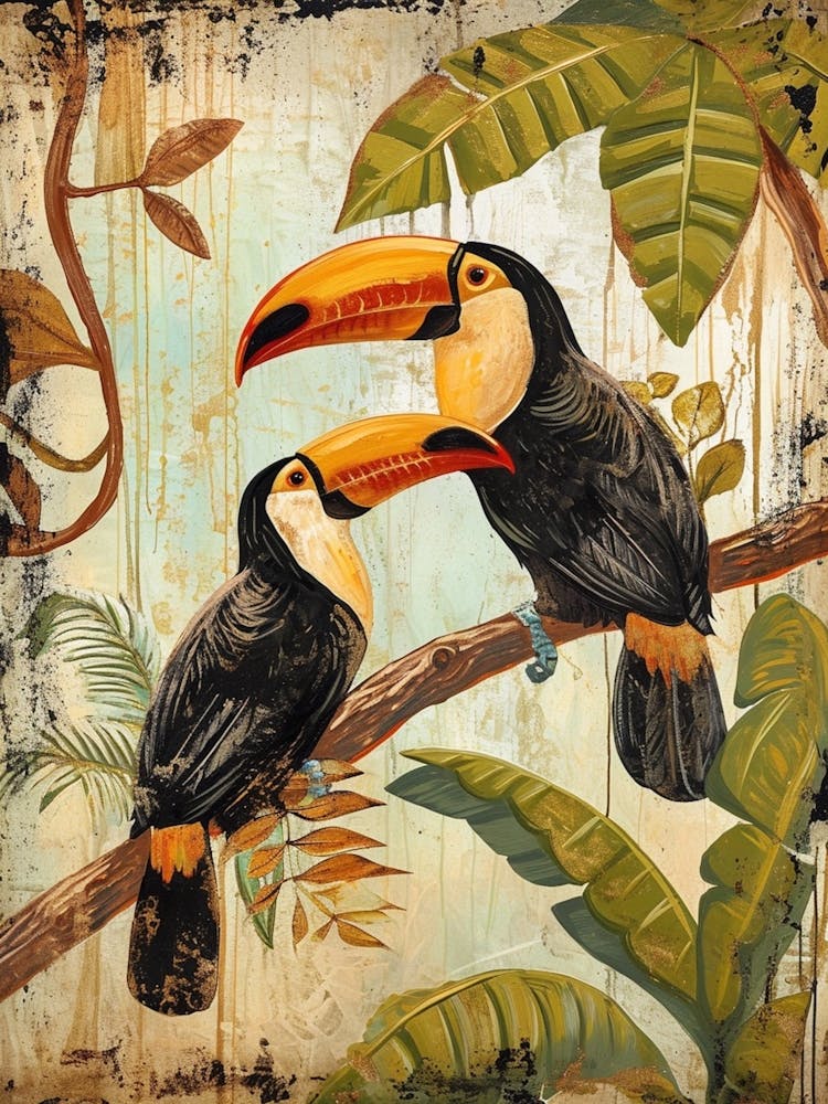 Toucans Kitsch Brushstrokes 4