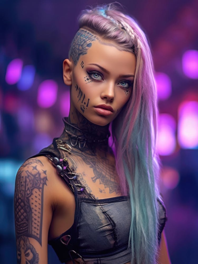 Hot Blonde Tattoo Girl