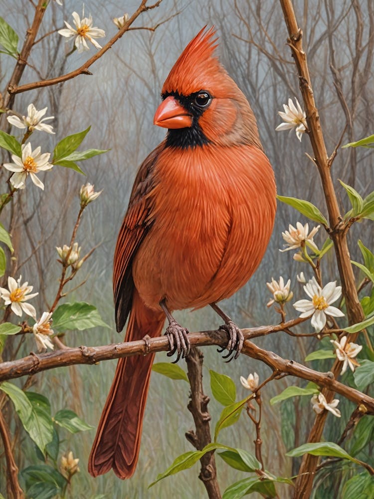 Cardinal In Bloom