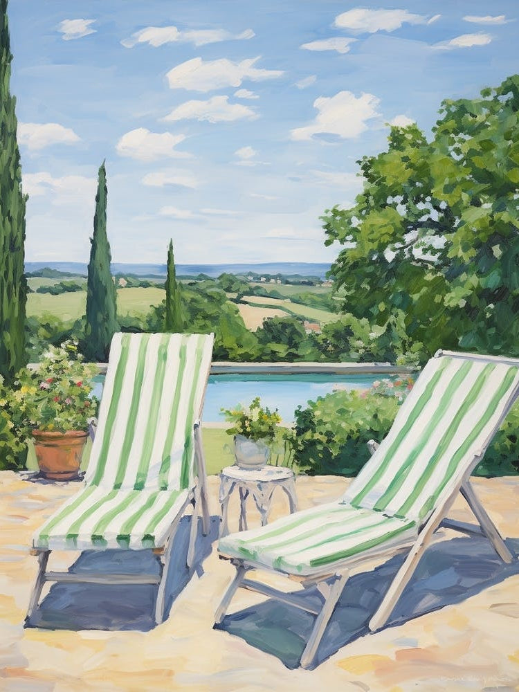 Sun Lounger By The Pool In French Countryside 3