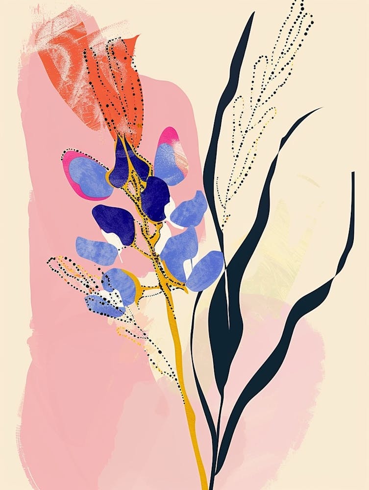 Farbenfrohe Blumenillustration Bluebonnet 6
