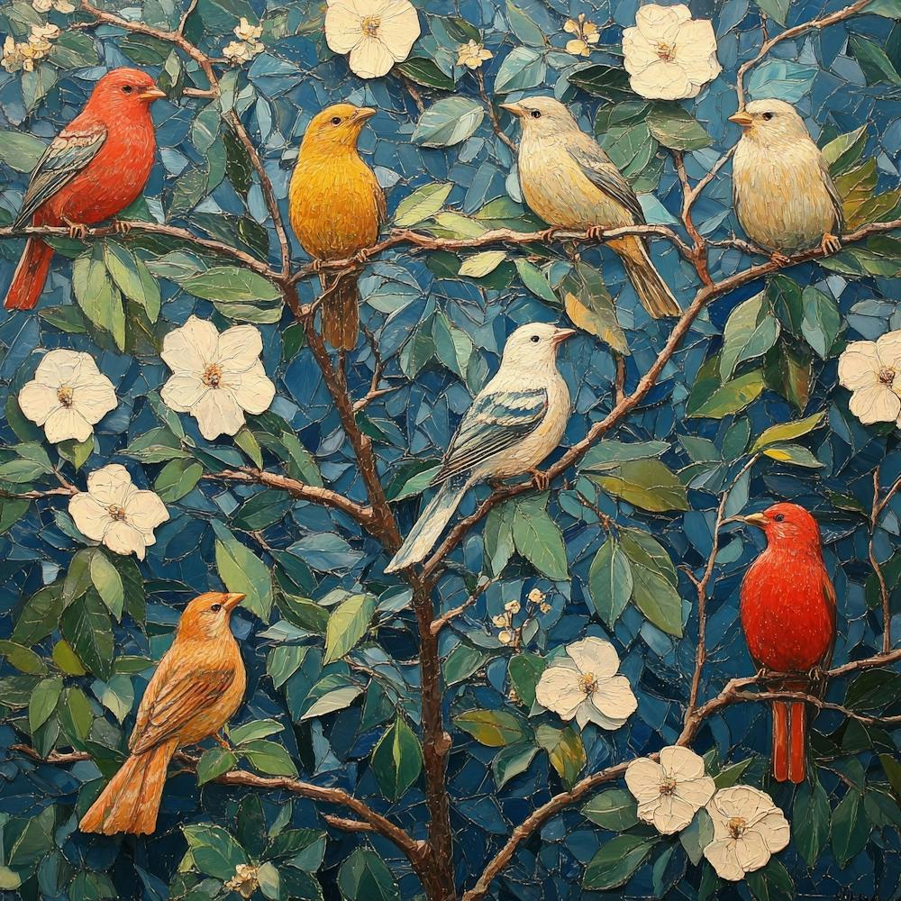 Birds In A Tree Art 17