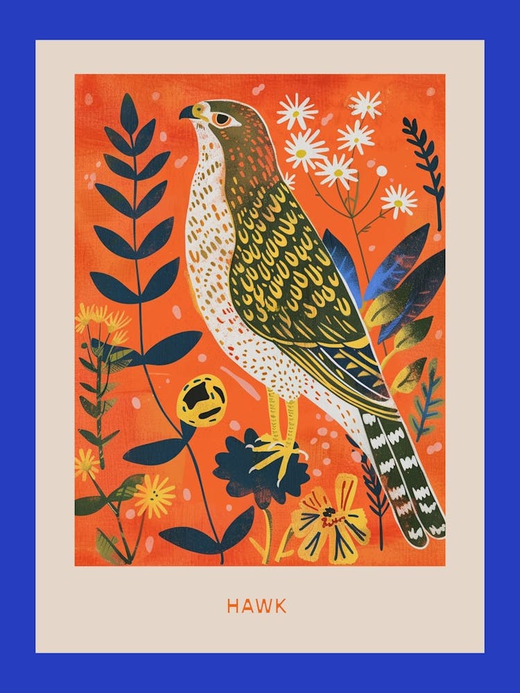 Spring Birds Poster Hawk 2