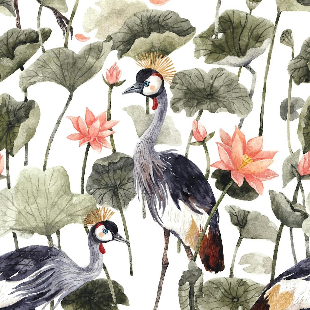Crane And Lotus Square