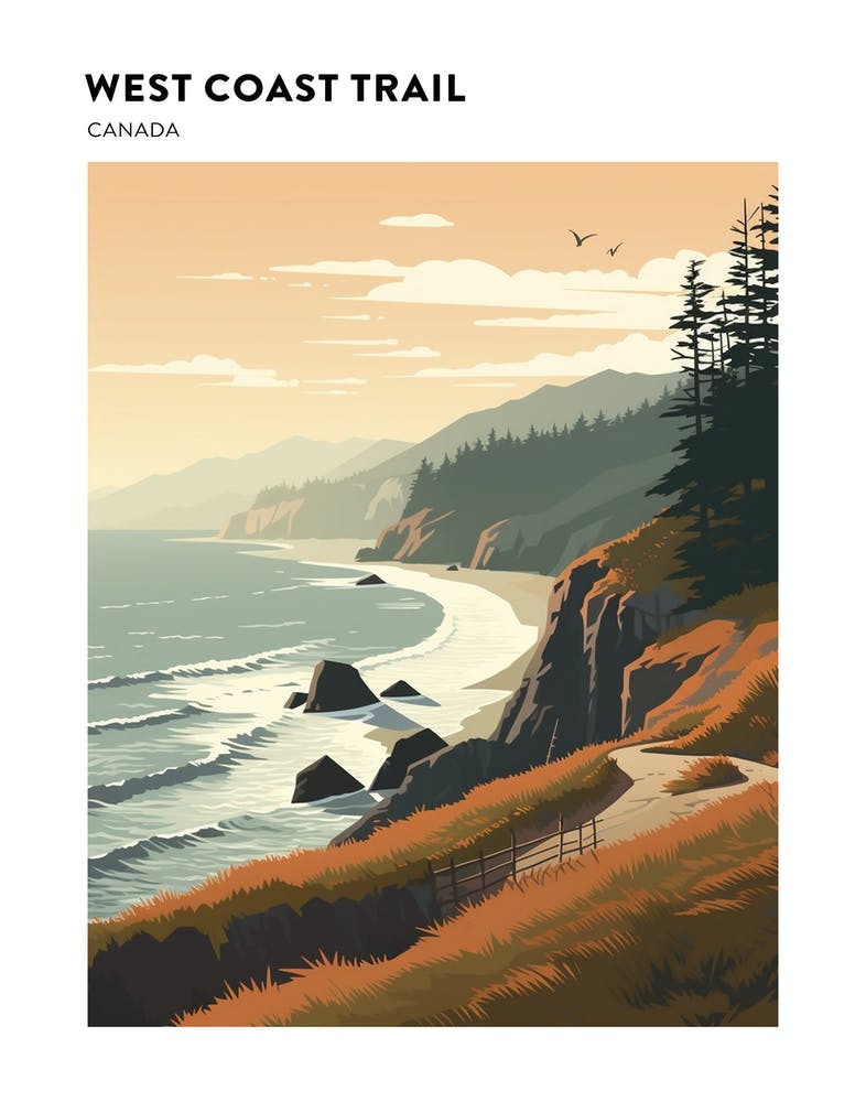 West Coast Trail Canada 4 Hiking Trail Landscape Poster