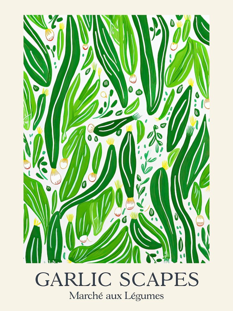 Marche Aux Legumes Garlic Scapes Summer Illustration 7