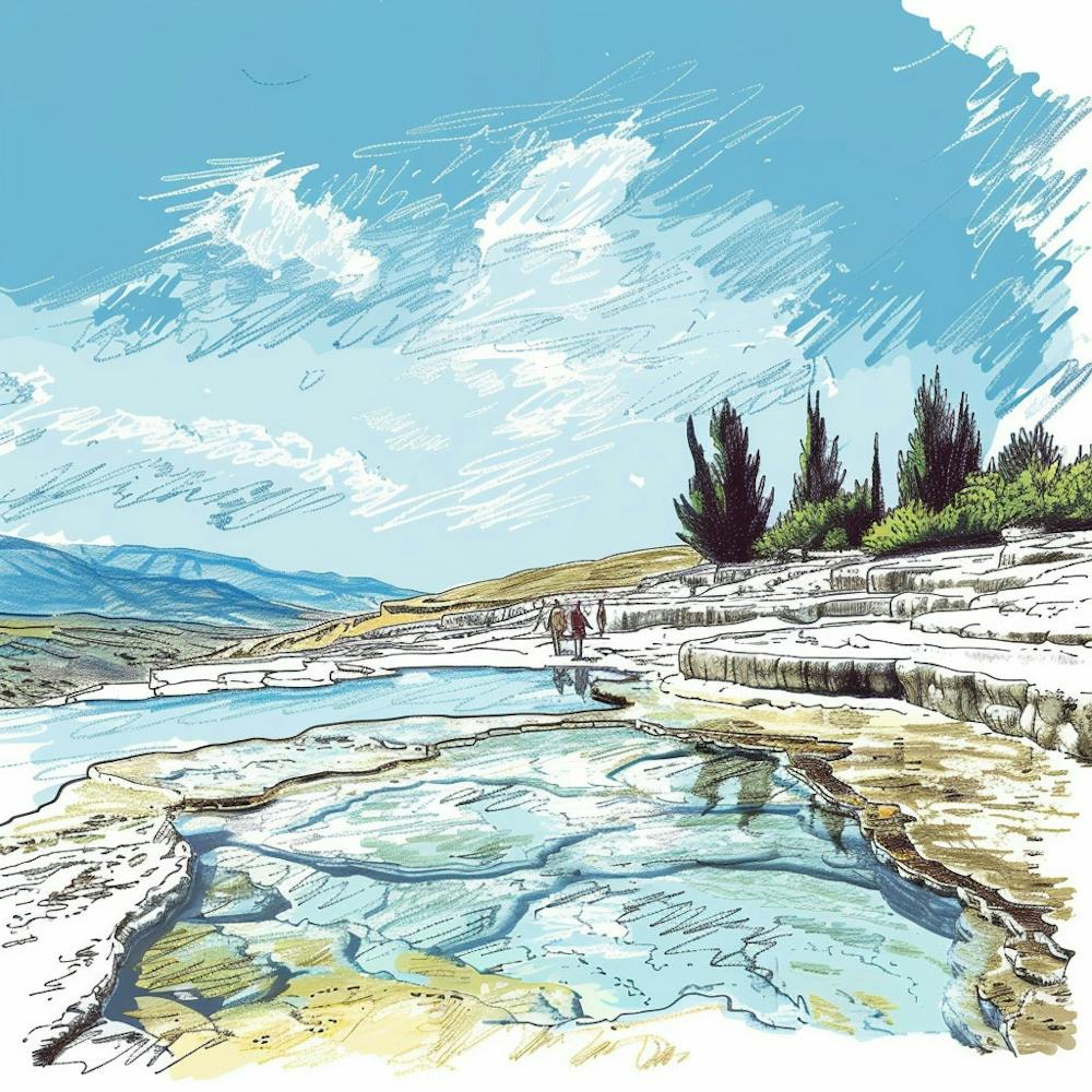 A Pamukkale In Turkey Hand Drawn Sketch Illustra 1720349300 3