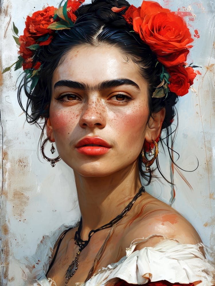 Mexican woman portrait painting