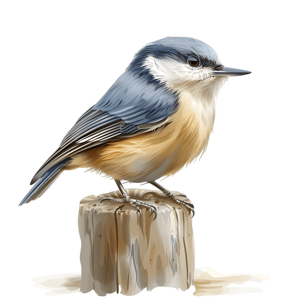 Bird Perched On A Stump